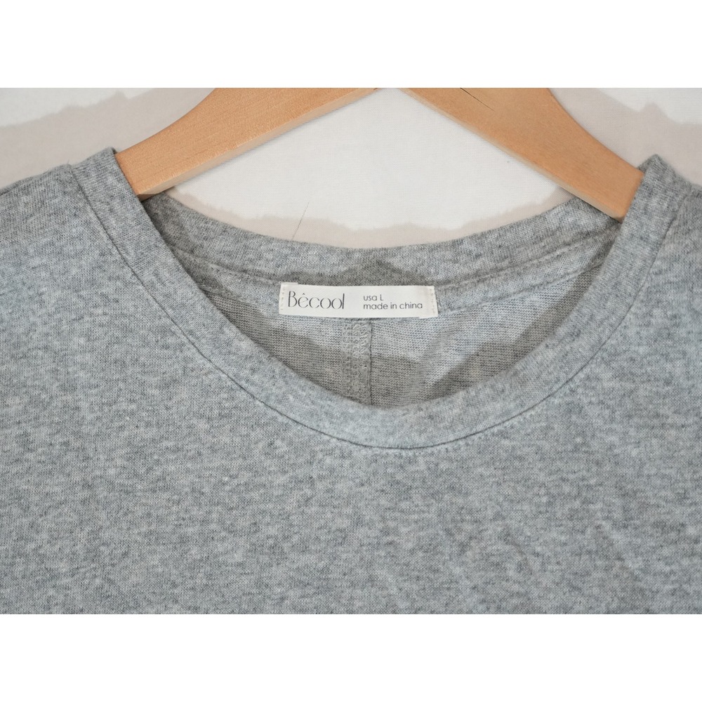 Becool T-Shirt Women Large Gray Short Sleeve Crewneck Casual Basic Tee - Picture 4 of 6